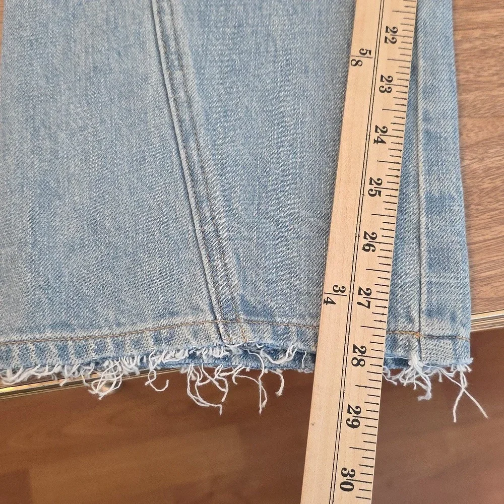 Pistola Forever Jeans Light Flared High Rise Light Wash Size 26 NWOT Raw Hem - Picture 15 of 16